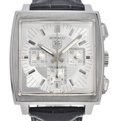 値下 タグホイヤー TAG HEUER CW2112 モナコ ヴィンテージ シルバー 自動巻き メンズ 腕時計 E#150210