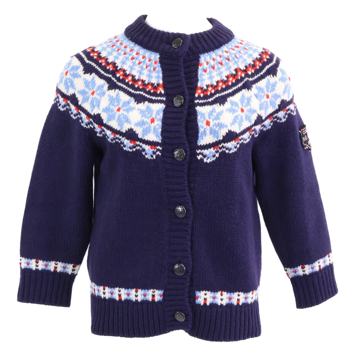 シャネル 国内正規 18AW P59762 COCO NEIGE ウールニット カーディガン 36