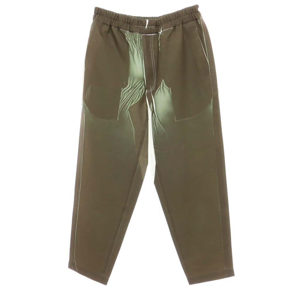 【中古】コムデギャルソンシャツ COMME des GARCONS SHIRT 2025年春夏 ペイント ポリエステル イージーパンツ オリーブ【サイズXS】【メンズ】
