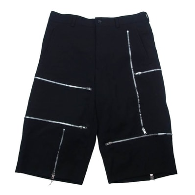 COMME des GARCONS HOMME PLUS コムデギャルソンオムプリュス パンツ 19AW PD-P012 マルチジップ ショートハーフ パンツ ブラック系 S【中古】