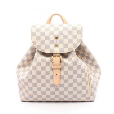 ルイ・ヴィトン LOUIS VUITTON スペロン リュックサック バックパック バッグ PVCコーティングキャンバス レザー ダミエ・アズール レディース ホワイト系 N41578 【中古】