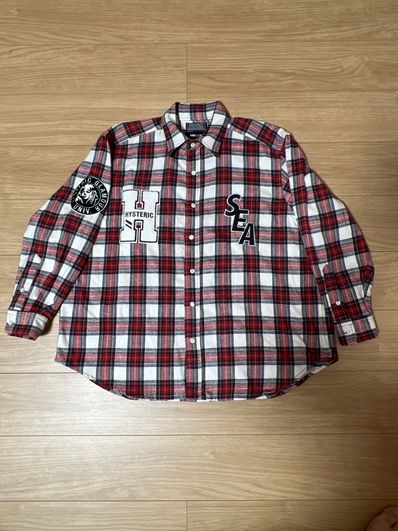 WIND AND SEA x HYSTERIC GLAMOUR Check Shirt "Red"