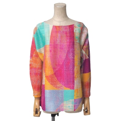 ■美品■PLEATS PLEASE ISSEY MIYAKE プリーツプリーズ イッセイミヤケ 長袖シャツ サイズ3 プリーツ オーバーサイズ カットソー ブランド古着【中古】20260508/RA9256