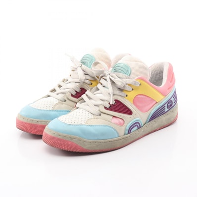 グッチ GUCCI GUCCI BASKET スニーカー 靴 レザー ファブリック レディース ホワイト系 / マルチカラー 700291 【中古】