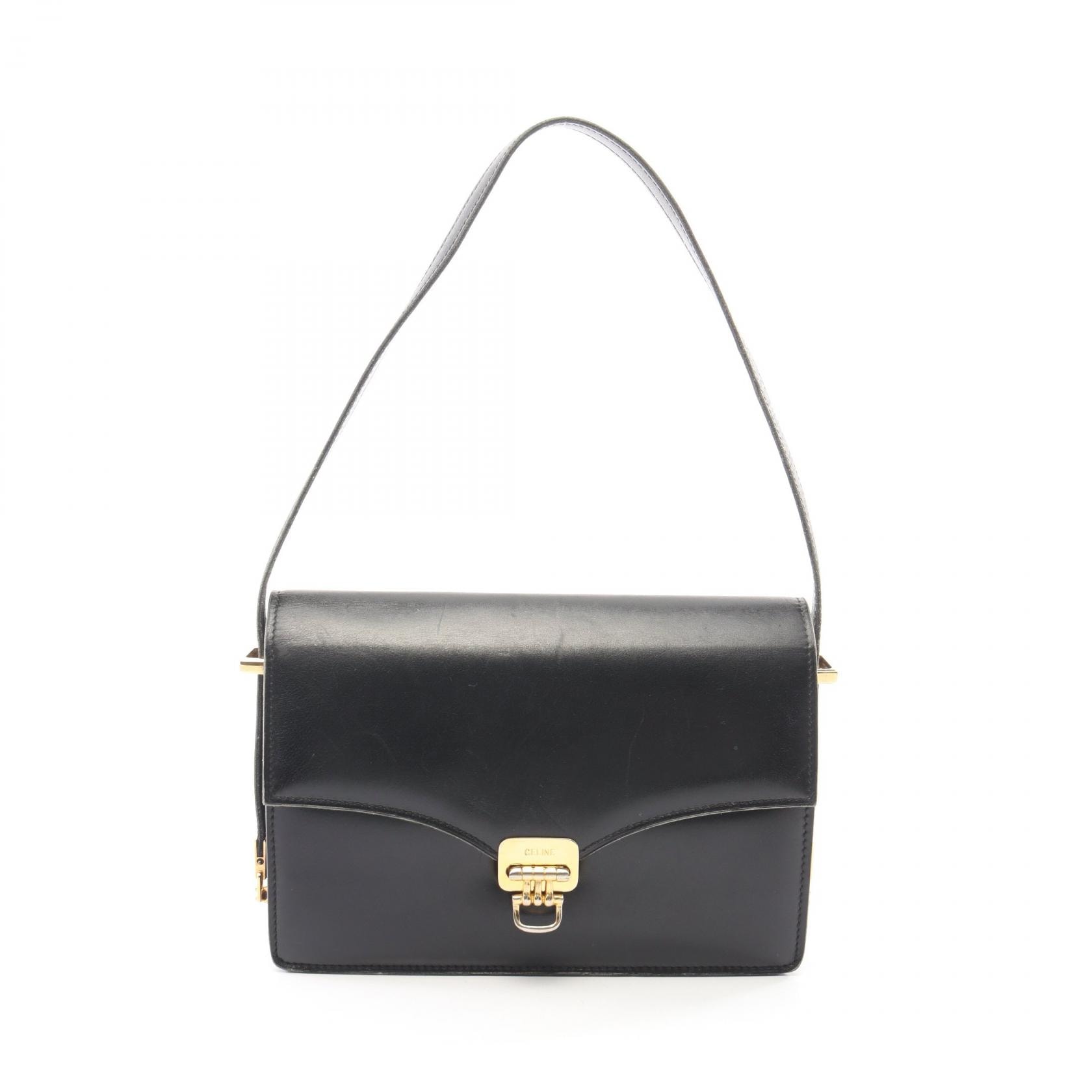 セリーヌ CELINE ショルダーバッグ バッグ レザー レディース ブラック系 【中古】