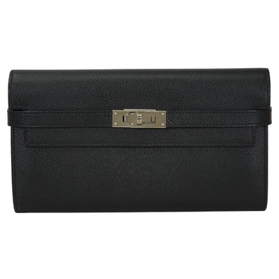 HERMES エルメス 長財布 ケリーウォレット ロング クラシック 黒 (ブラック) エプソン シルバー金具 Y刻印 SAランク【中古】