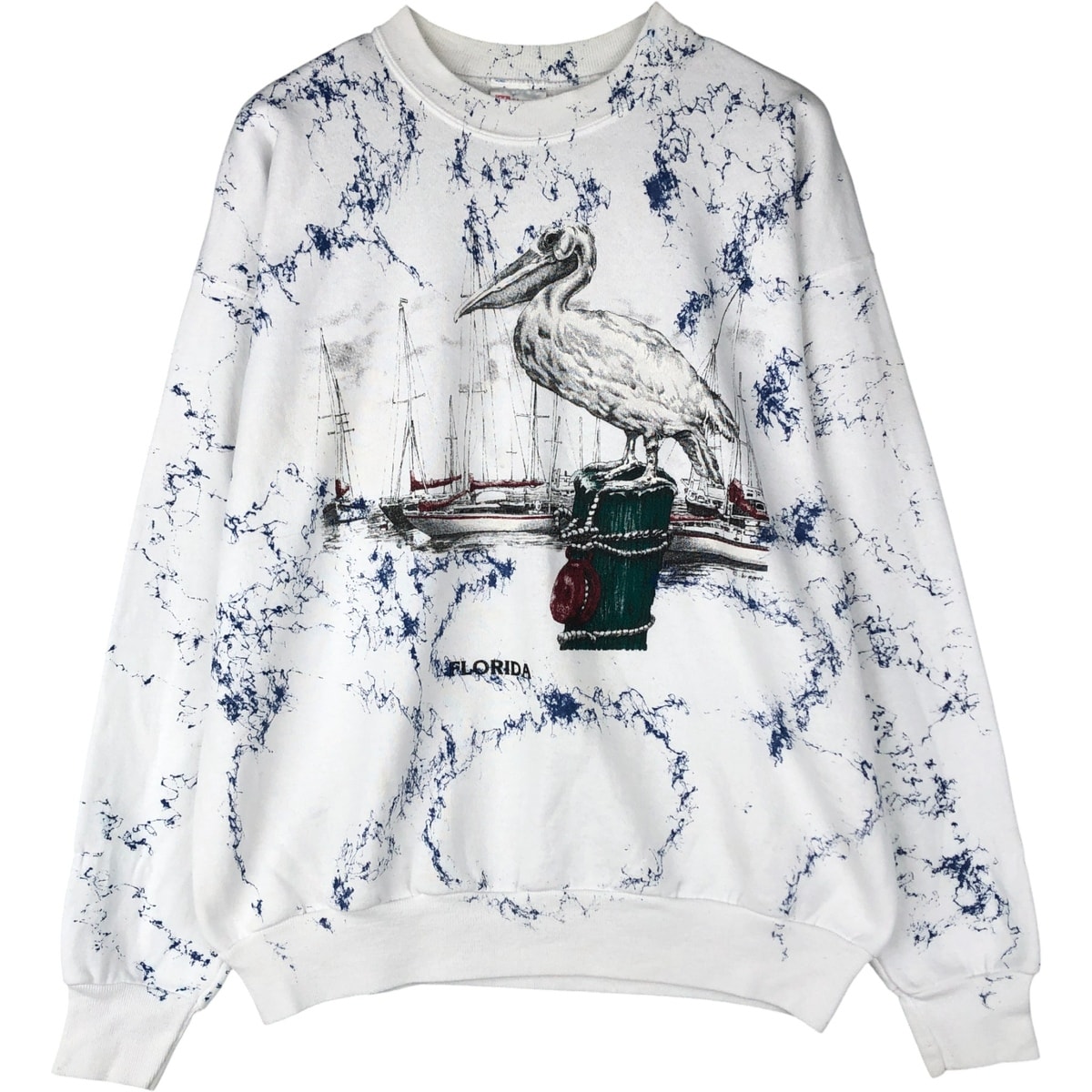 古着 90~00年代 ペリカン柄ヘインズ Hanes ACTIVEWEAR 総柄 アニマル スウェットシャツ トレーナー メンズL相当/eaa601765