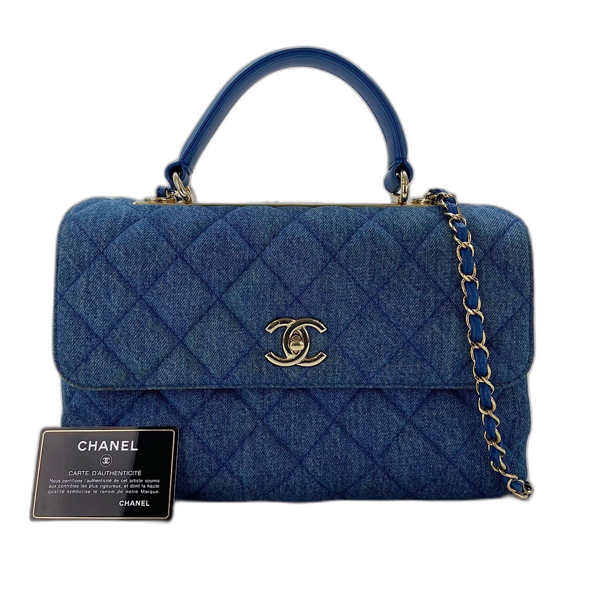 シャネル CHANEL マトラッセ デニム ハンドバッグ デニム【中古】