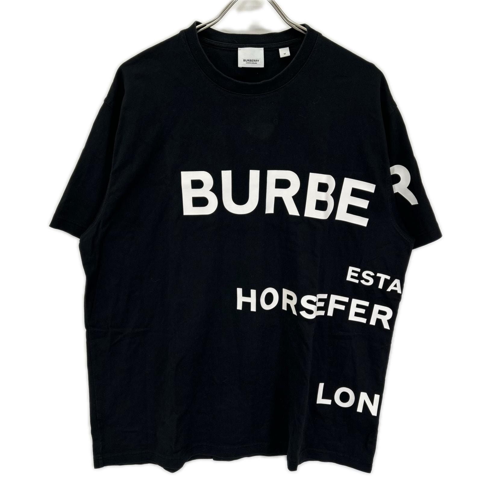 バーバリー ブラック HORSEFERRY プリント Tシャツ M
