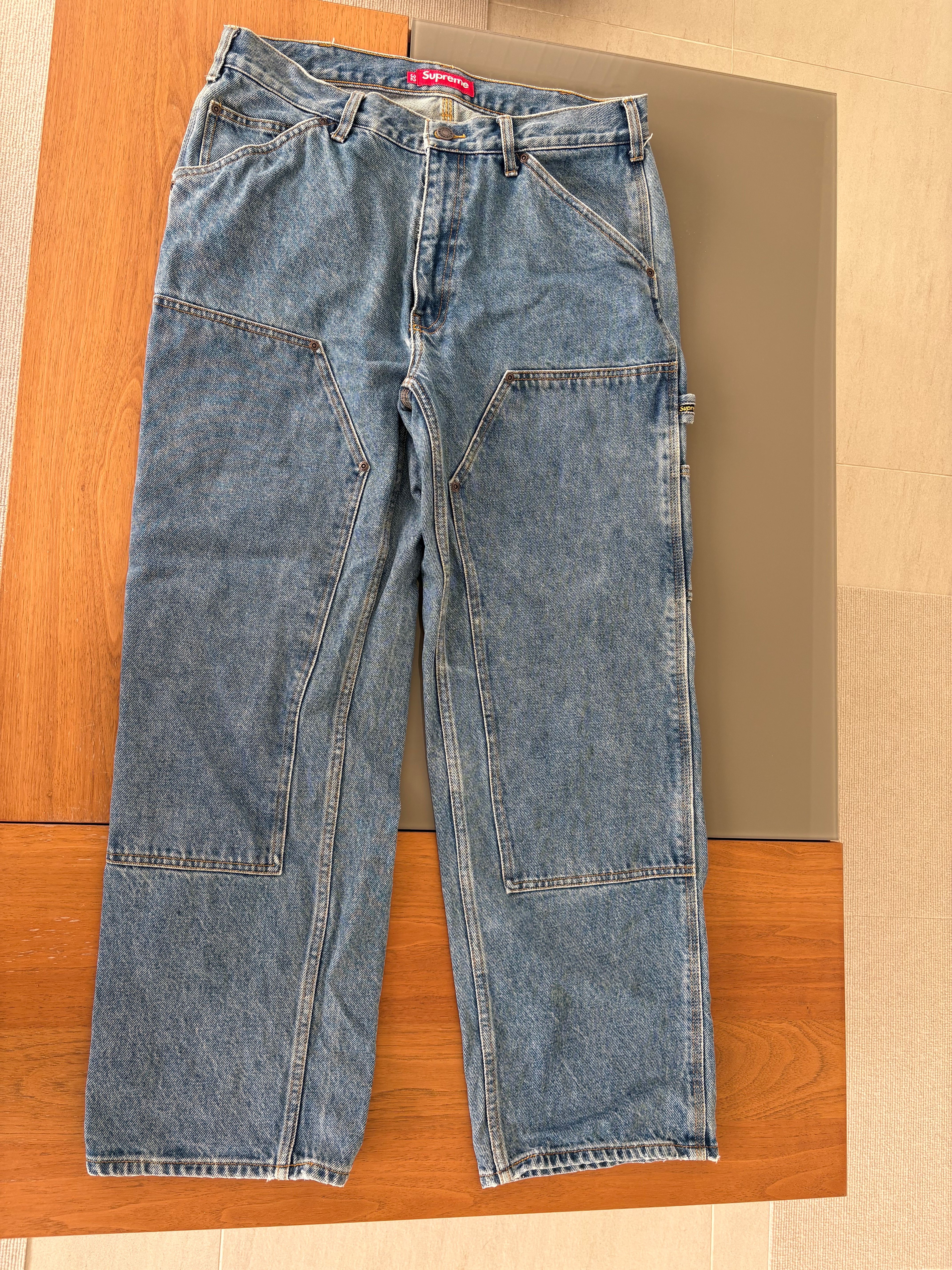 シュプリーム ダブル ニー ペインター パンツ "ウォッシュド インディゴ" (24SS)