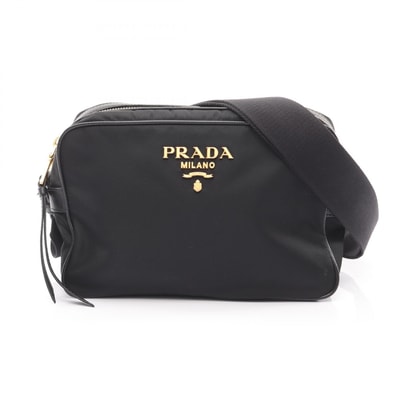 プラダ PRADA ショルダーバッグ バッグ ナイロン サフィアーノレザー レディース ブラック系 【中古】