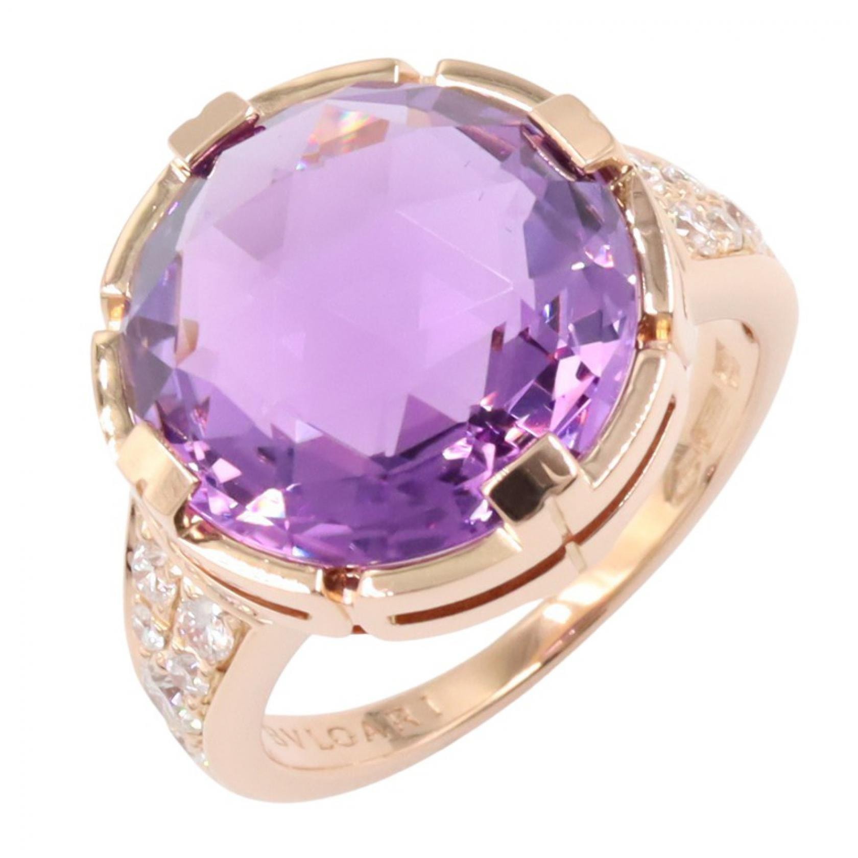 ブルガリ BVLGARI パレンテシカクテル アメジスト ダイヤ リング リング・指輪 ジュエリー K18PG(ピンクゴールド) ダイヤモンド アメジスト レディース ゴールド系 / パープル系 / クリア系 【中古】