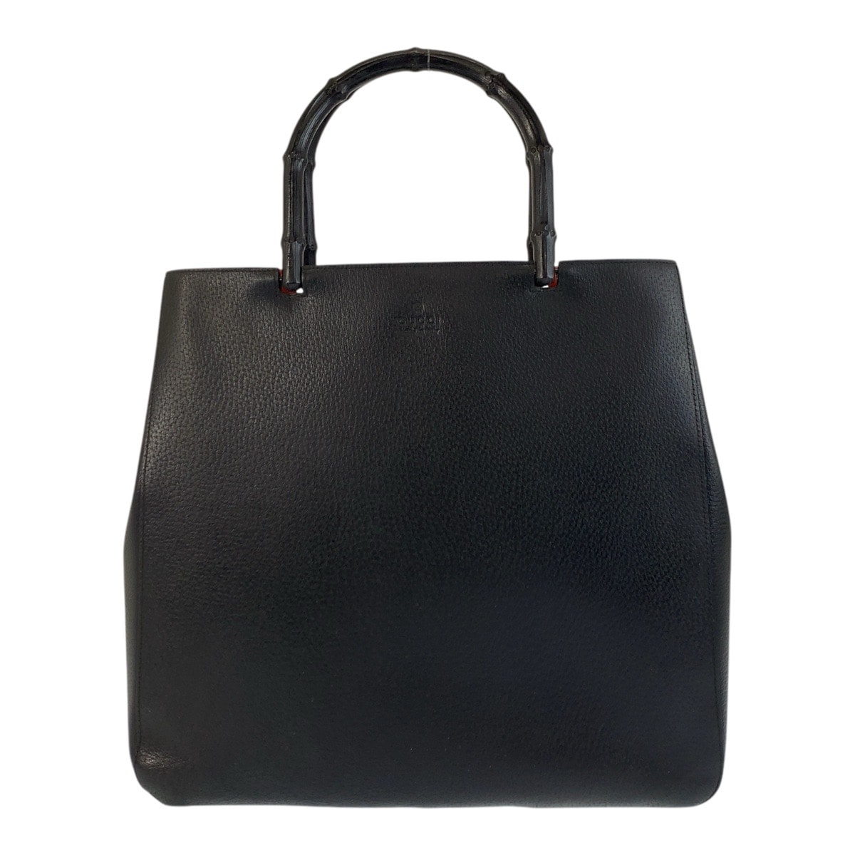 美品 GUCCI グッチ バンブー ブラック 黒 レッド レザー バンブー/ ハンドバッグ 502216 【中古】