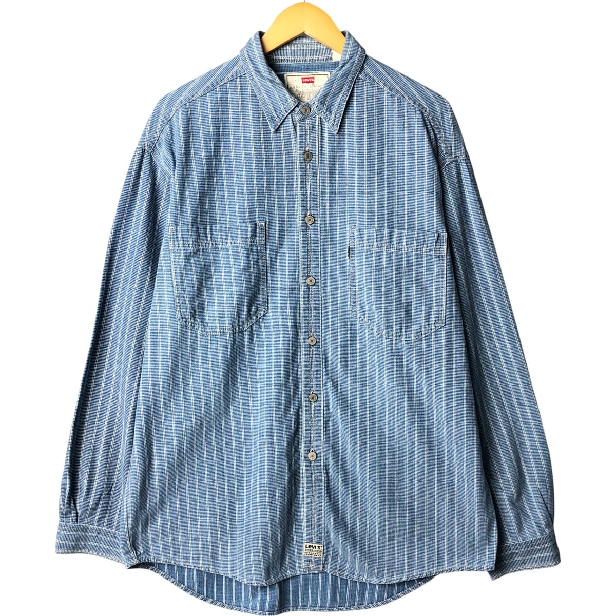 古着 90年代 リーバイス Levi's 長袖 コットンストライプシャツ メンズL相当 ヴィンテージ/eaa566956