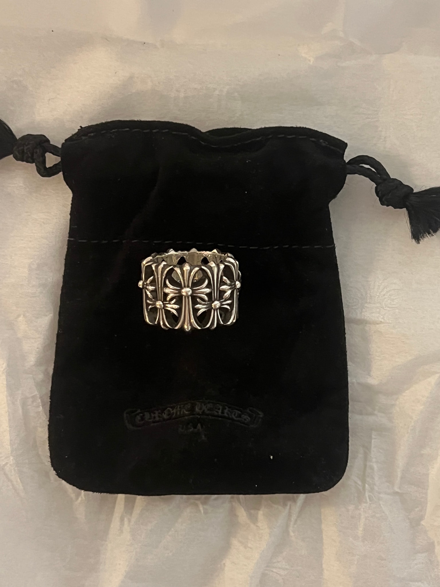 Chrome Hearts Cemetery Cross RIng "Silver"