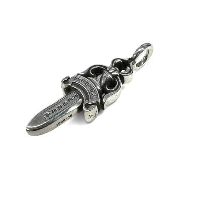 CHROME HEARTS 美品 クロムハーツ DBL DAGGER ダブルダガー ネックレストップ ペンダントトップ インボイス・袋付属 クロス アクセサリー クロム ABランク 中古 鑑定済 クロムアクセ