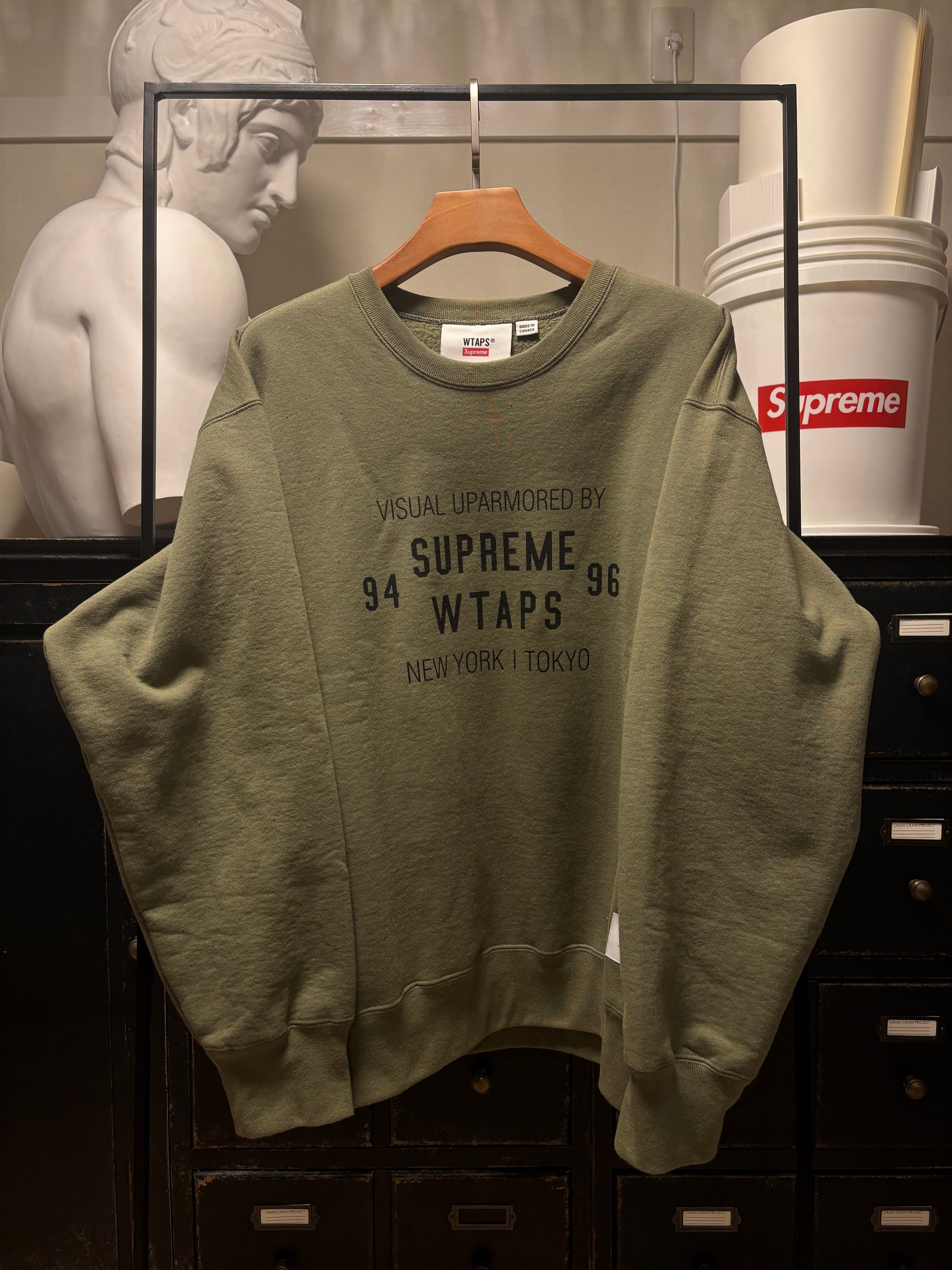 シュプリーム ダブルタップス クルーネック "ライト オリーブ"