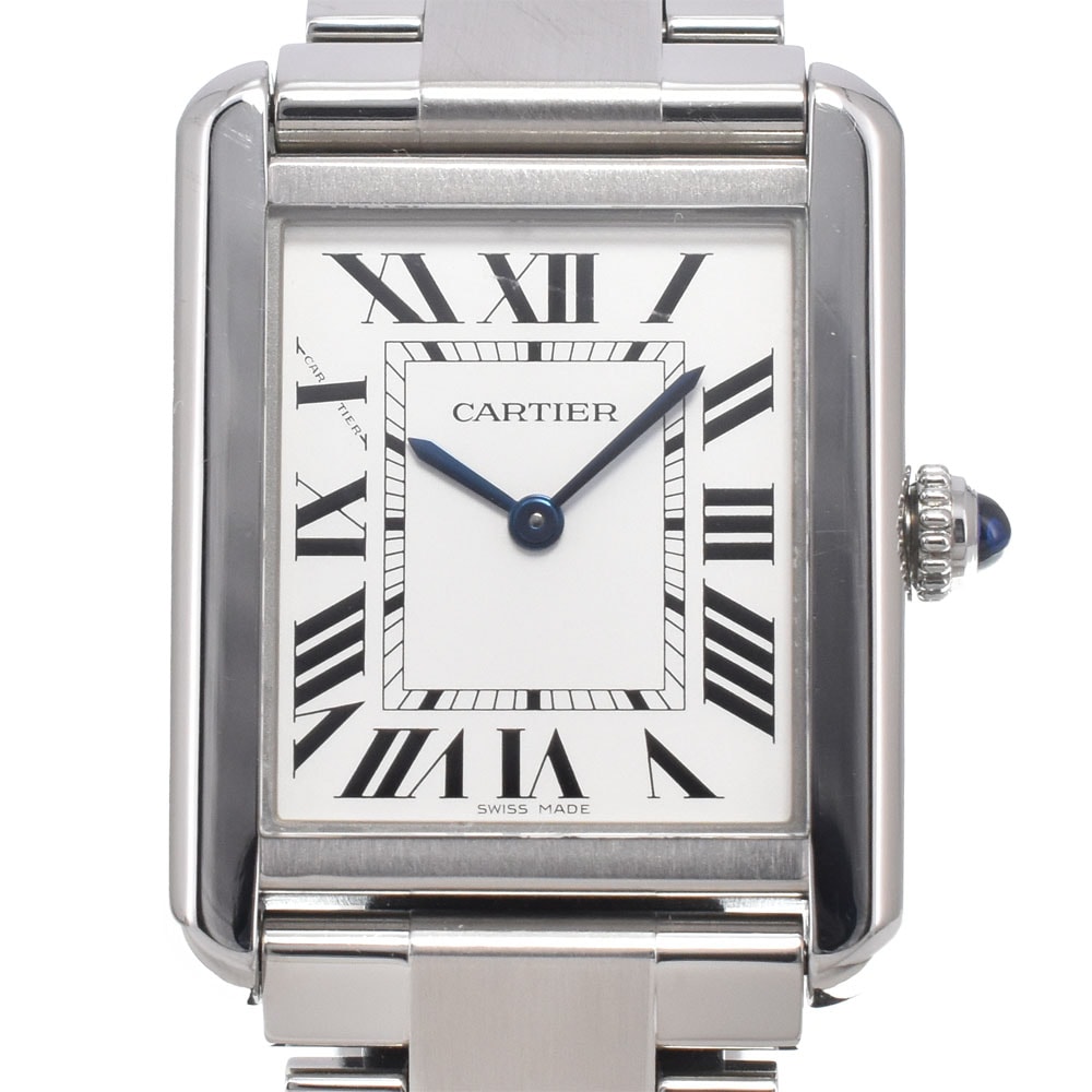 カルティエ CARTIER W5200013 タンクソロ シルバー クォーツ レディース 美品 保証書付き 腕時計 M#151078
