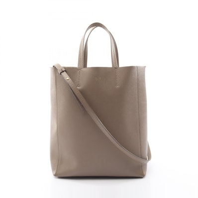セリーヌ CELINE バーティカル スモール カバ 2WAY トートバッグ バッグ レザー レディース ベージュ系 【中古】