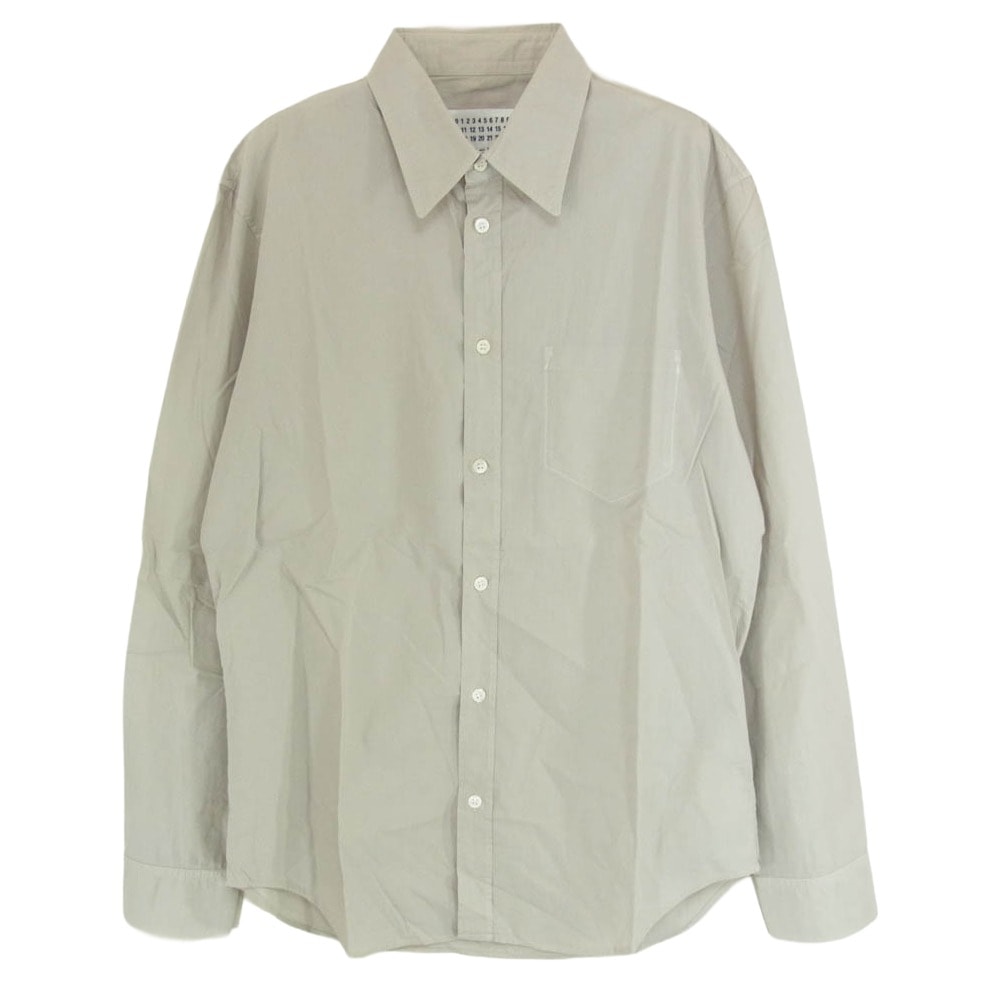 MAISON MARGIELA メゾンマルジェラ 長袖シャツ 20AW S50DL0393 S39545 10ライン SLIM FIT POPLIN SHIRT ガーメントダイ コットンポプリン スリム 長袖シャツ グレー系 39【中古】