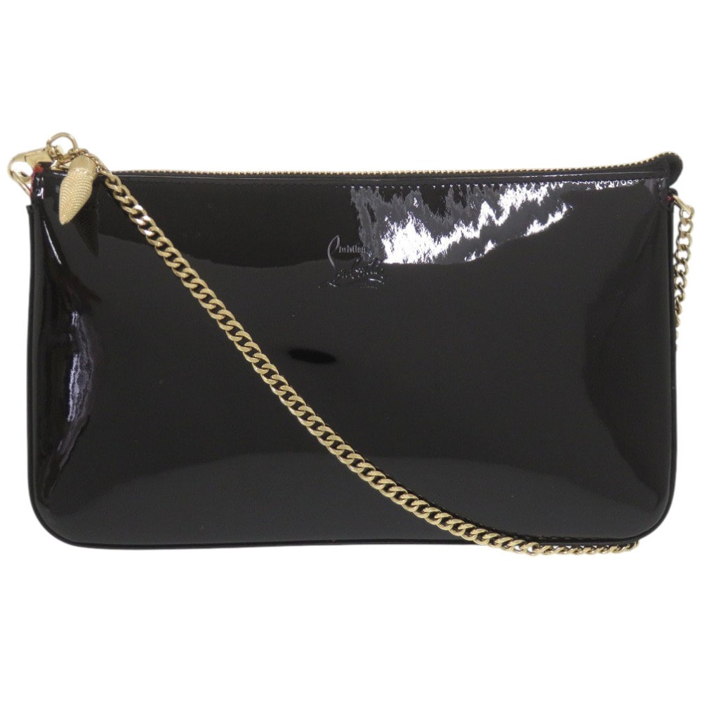 クリスチャンルブタン    チェーンショルダーバッグ パテントレザ