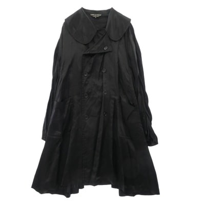 COMME des GARCONS HOMME PLUS コムデギャルソンオムプリュス コート 22SS PI-C016 花の存在期 丸襟 バック スカル ロング コート ブラック系 M【中古】