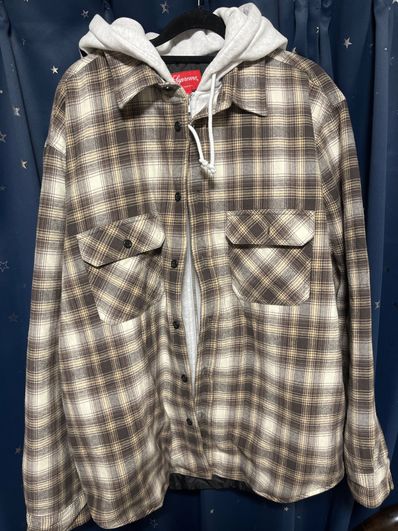 Supreme Hooded Flannel Zip Up Shirt "Brown"