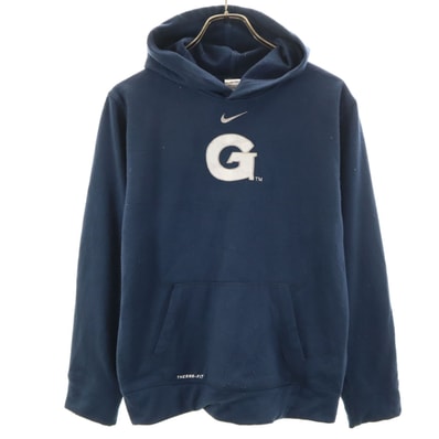 NIKE ナイキ 長袖 スウェットパーカー XL(20) ネイビー プルオーバー 裏起毛
