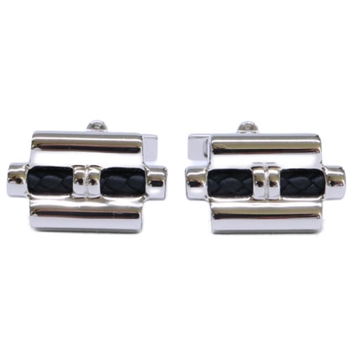 エルメス 【美品】H100129FP89 トゥルニ メタル/ヴォースイフト トレッセ カフリンクス