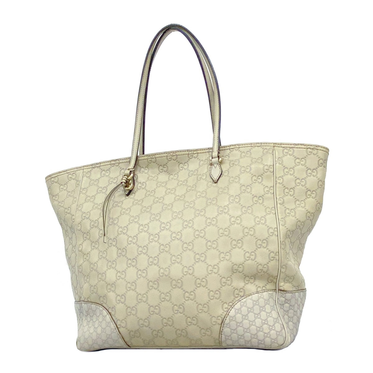 【6ie7183】グッチ トートバッグ グッチシマ 323671 レザー ベージュ ゴールド金具【中古】レディース