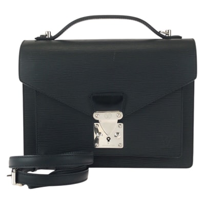 美品 LOUIS VUITTON ルイヴィトン エピ モンソー 2way ブラック 黒 シルバー金具 レザー ハンドバッグ ショルダーバッグ 601768 【中古】