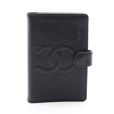シャネル CHANEL ココマーク 手帳カバー アクセサリー キャビアスキン(グレインドカーフ) レディース ブラック系 【中古】