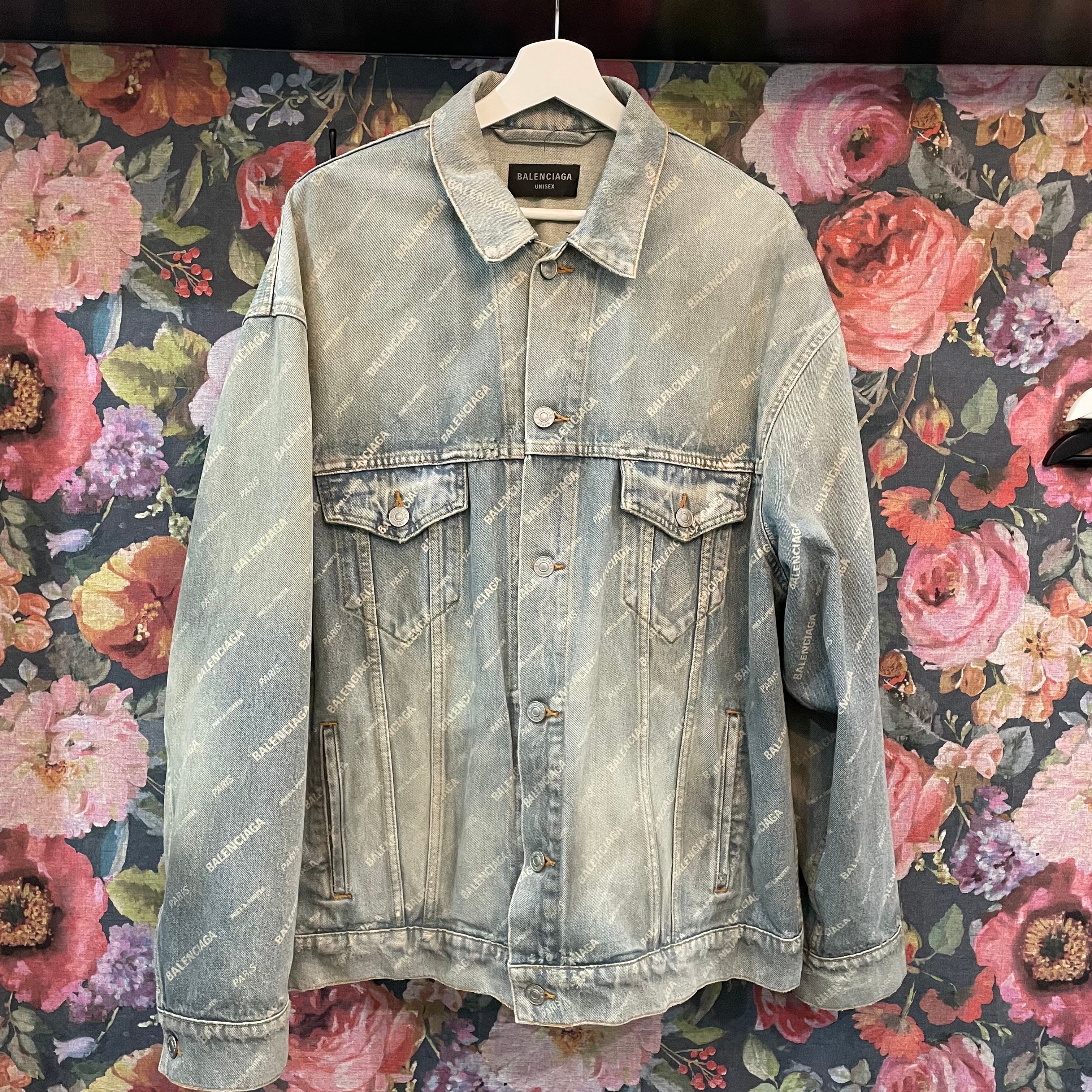 BALENCIAGA Bal Diagonal Allover Oversized Jacket "Light Blue"