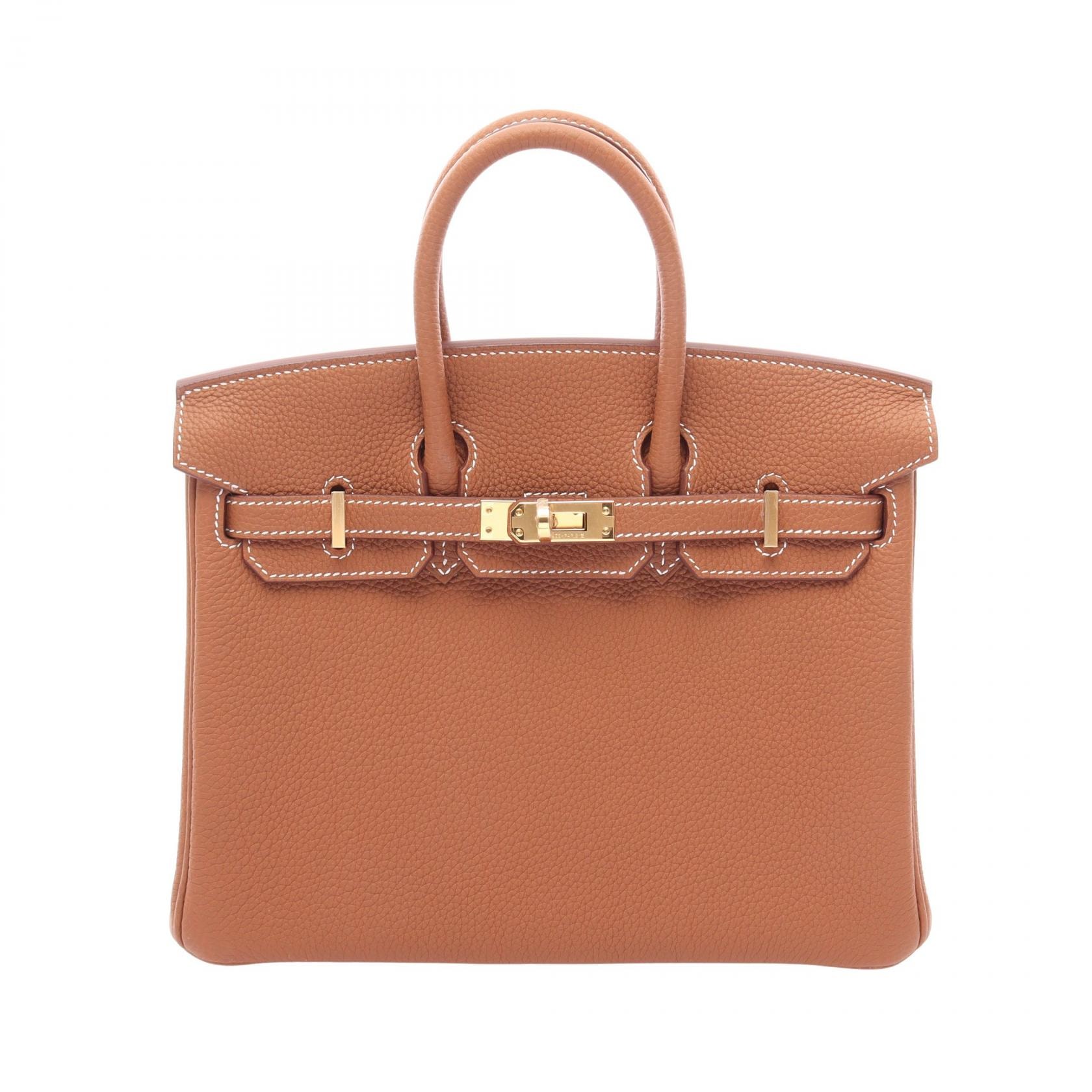 エルメス HERMES バーキン25 ゴールド ハンドバッグ バッグ トゴ トゴ レディース ブラウン系 【中古】