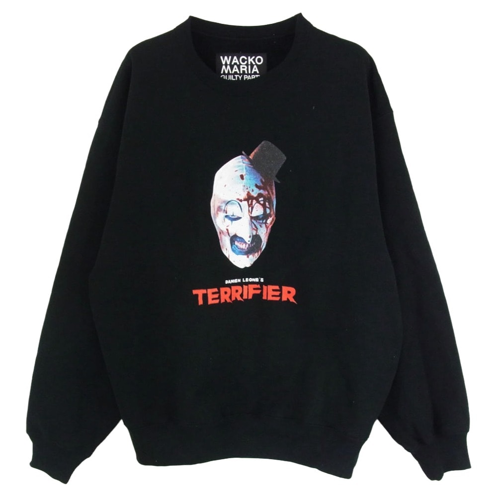 WACKO MARIA ワコマリア スウェット Terrifier Heavy Weight Sweat Shirt テリファー ヘビー ウェイト スウェット シャツ トレーナー ブラック系 M【中古】