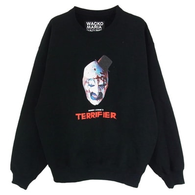 WACKO MARIA ワコマリア スウェット Terrifier Heavy Weight Sweat Shirt テリファー ヘビー ウェイト スウェット シャツ トレーナー ブラック系 M【中古】