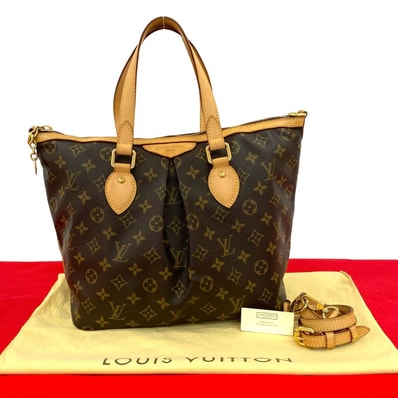 LOUIS VUITTON ルイヴィトン パレルモ PM モノグラム レザー PVC ショルダーバッグ ブラウン
34145