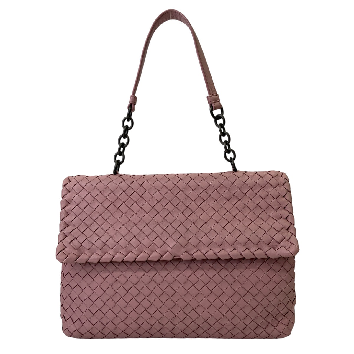 BOTTEGAVENETA ボッテガヴェネタ イントレチャート ショルダーバッグ レザー ピンク  レディース【中古】