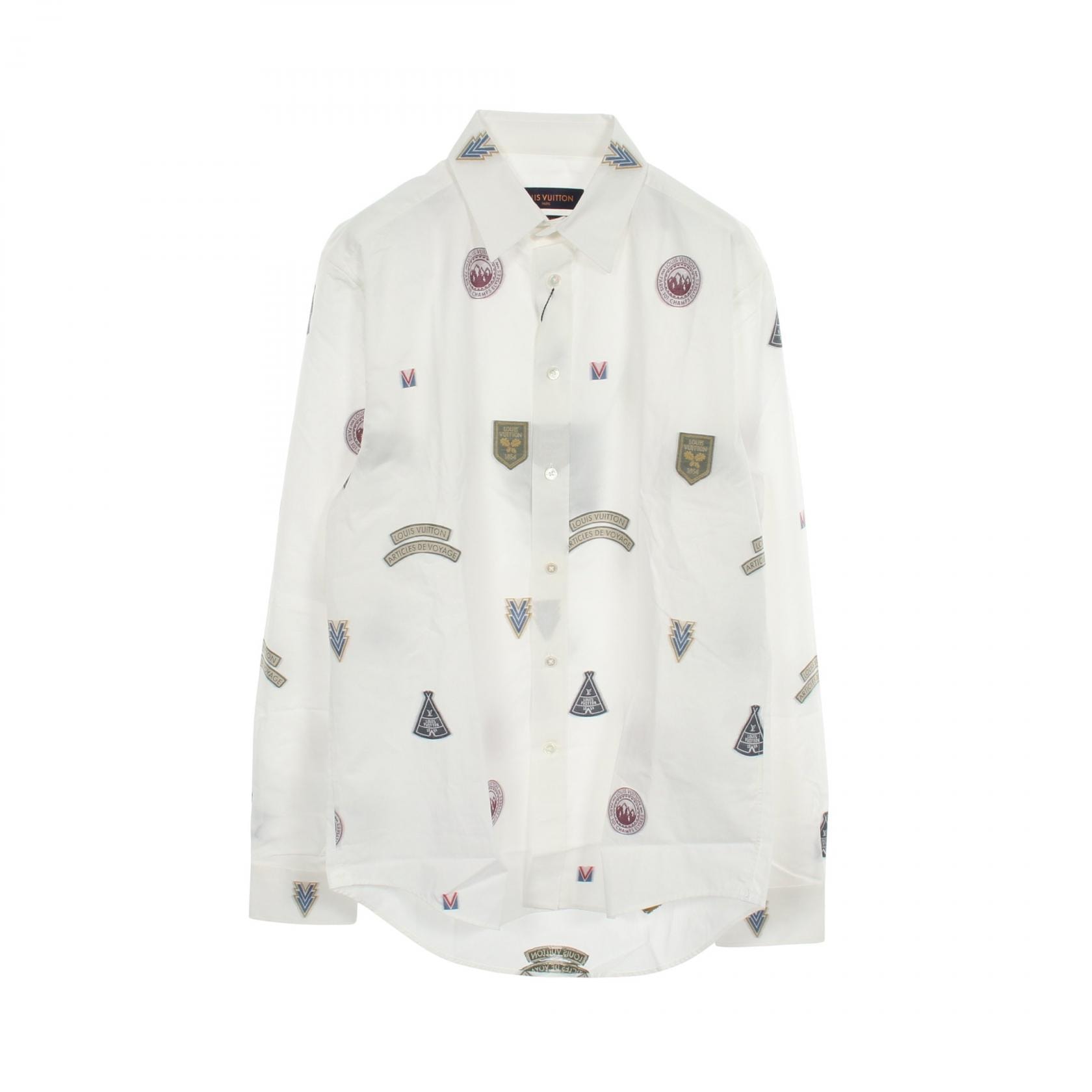 ルイ・ヴィトン LOUIS VUITTON ワッペン柄 長袖 衣料品 トップス コットン メンズ ホワイト系 / マルチカラー RM182Q HDM HFS42W 【中古】