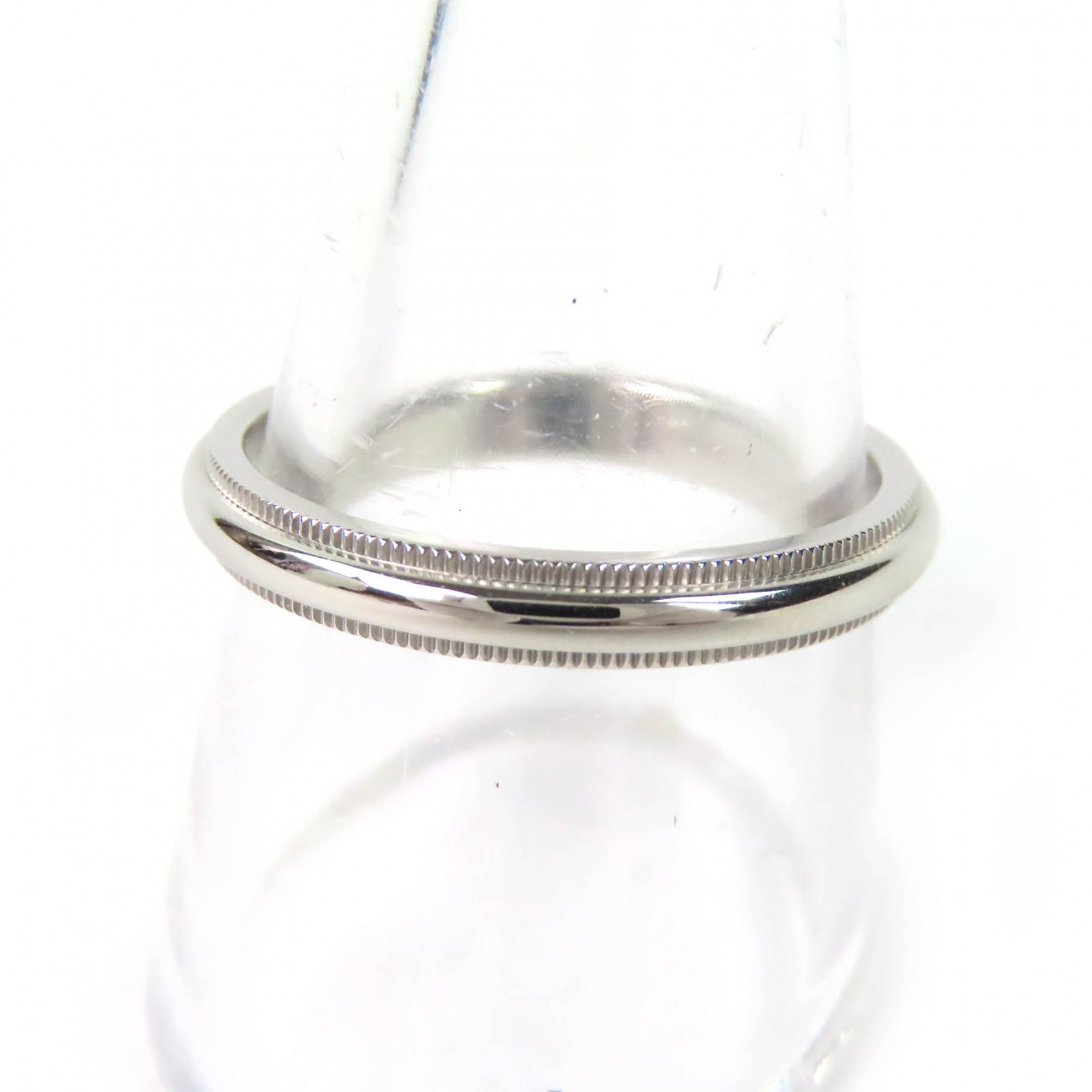 極美品 ティファニー ミルグレインバンド リング JP20号 PT950