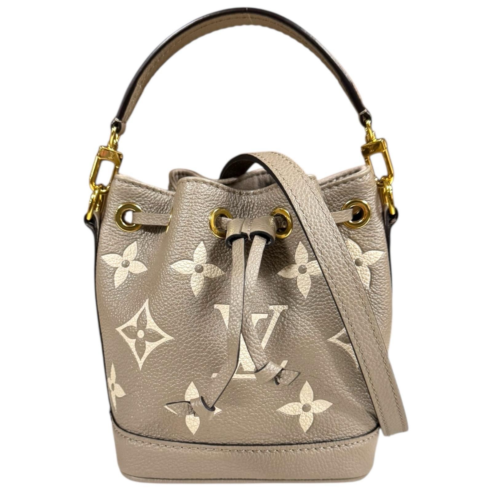 ルイヴィトン ナノ・ノエ バイカラーモノグラムアンプラント ショルダーバッグ M46291 ベージュ レディース LOUIS VUITTON  中古