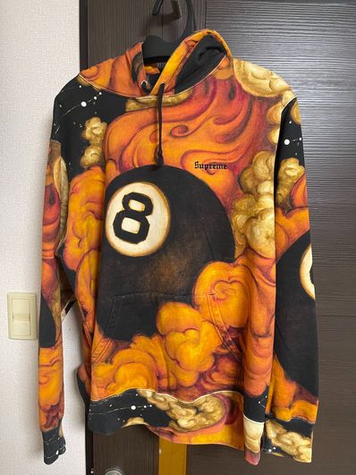 Supreme / Martin Wong Schott 8-Ball Hooded Sweatshirt "Orange"
