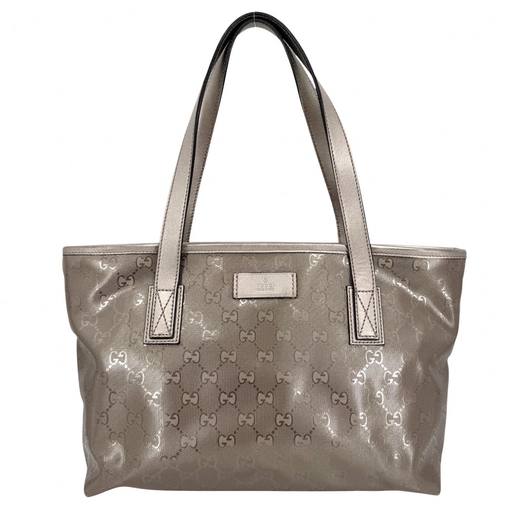 GUCCI グッチ ハンドバッグ GGインプリメ トートバッグ 211138 コーティングキャンバス  レザー   メタリックピンク シルバー金具 レディース【中古品】