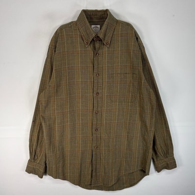 古着 ブルックスブラザーズ Brooks Brothers 長袖シャツ チェック フランネル 346 S グリーン系 マルチカラー メンズ
