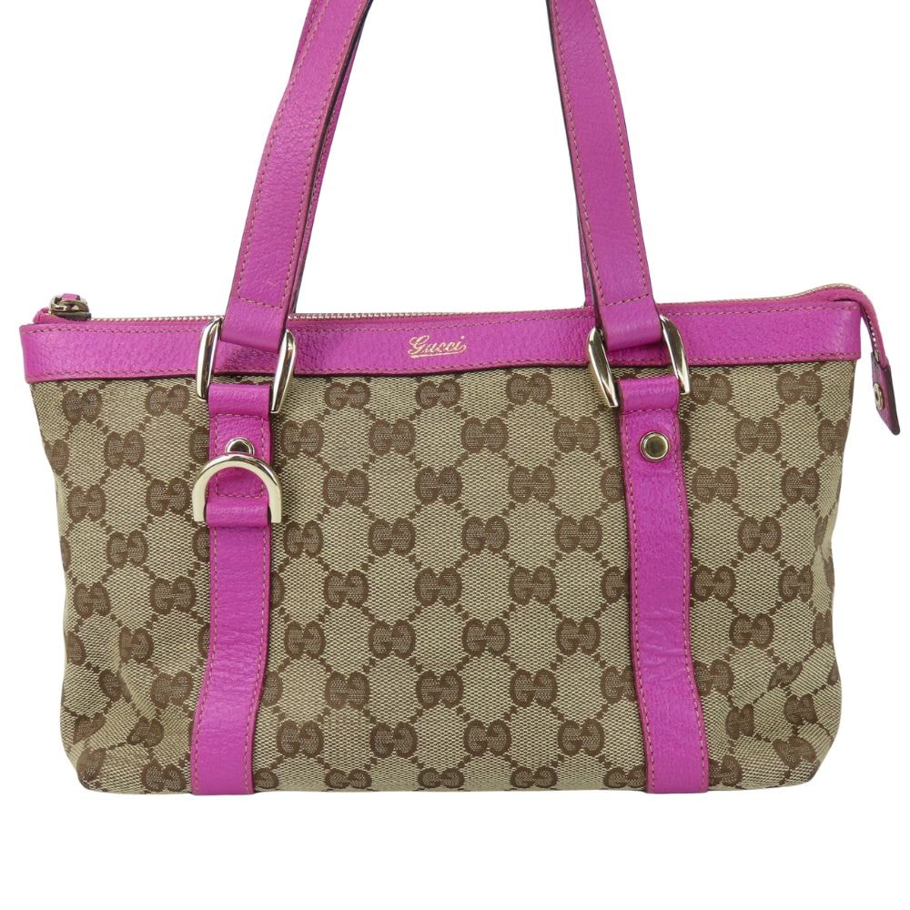 【中古】 グッチ ハンドバッグ 141471 GGキャンバス レザー パープル系 ベージュ ミニ カジュアル レディース 女性 GUCCI