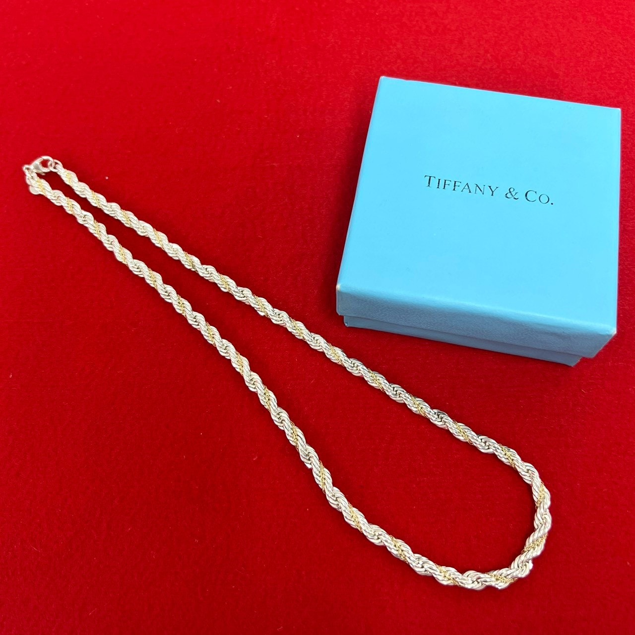 TIFFANY&Co. ティファニー ツイストロープ ネックレス シルバー925 K18イエローゴールド ネックレス シルバー
 30667