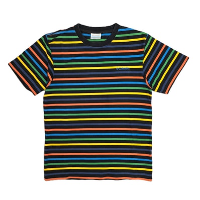 Columbia コロンビア 胸元 ロゴ刺繍 レインボー 半袖Tシャツ PM9013 コットン マルチカラー レディース【中古】