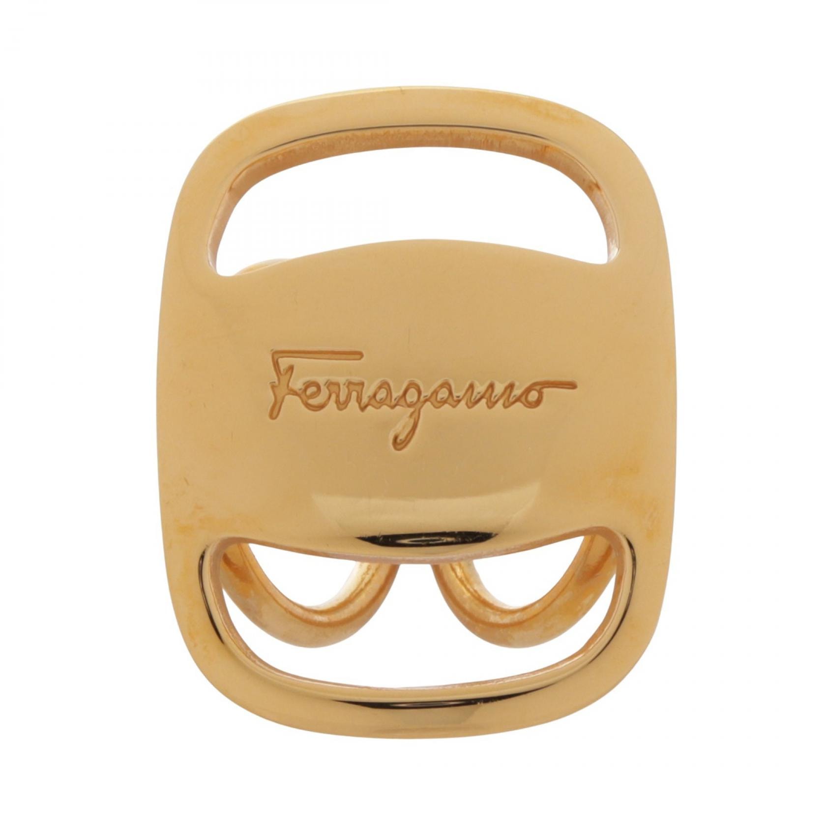 サルヴァトーレフェラガモ Salvatore Ferragamo ヴァラリボン スカーフリング アクセサリー GP レディース ゴールド系 【中古】