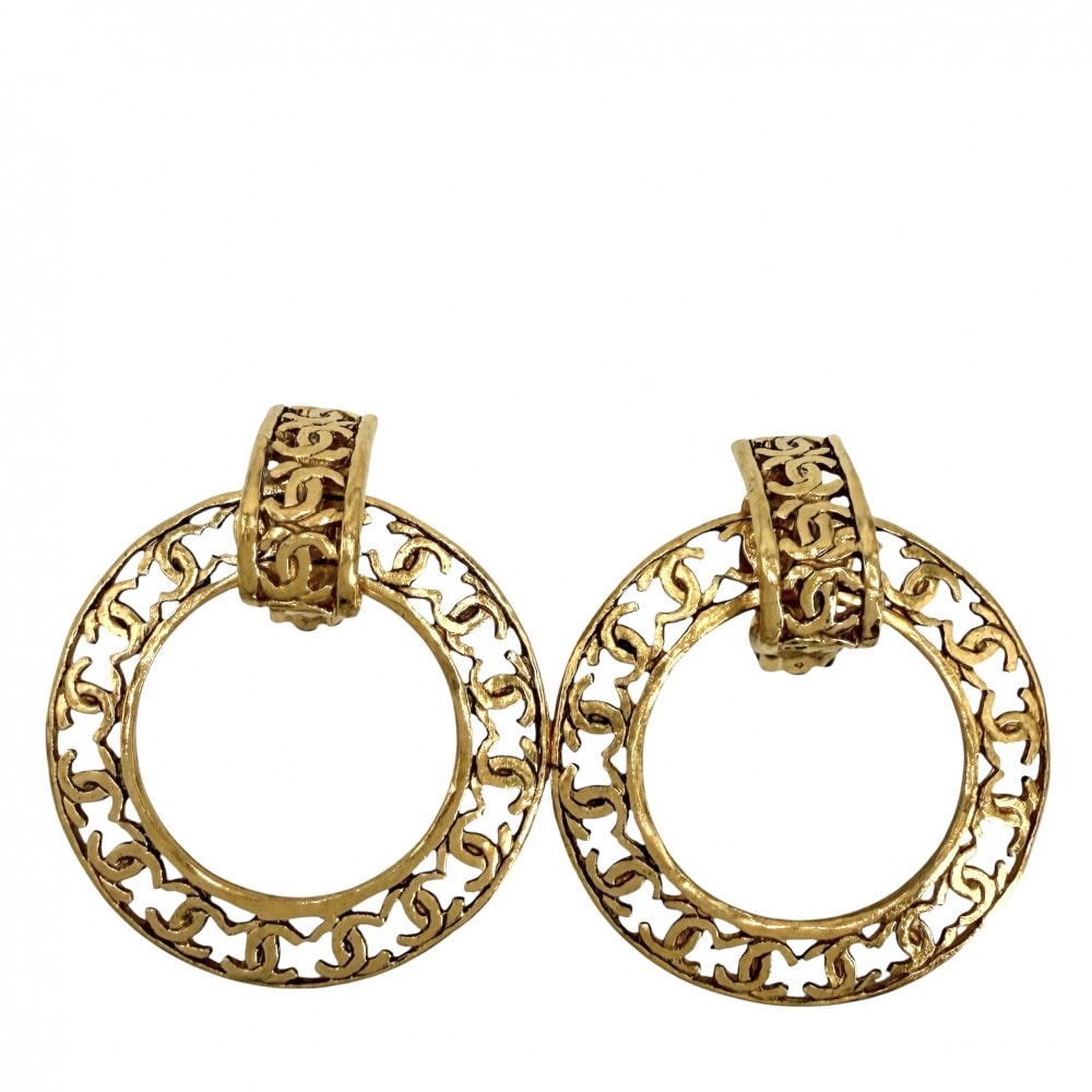 CHANEL シャネル イヤリング ココマーク アクセサリー ヴィンテージ ラウンド GP    2 5 ゴールド レディース 約31.1g 1990年【中古品】