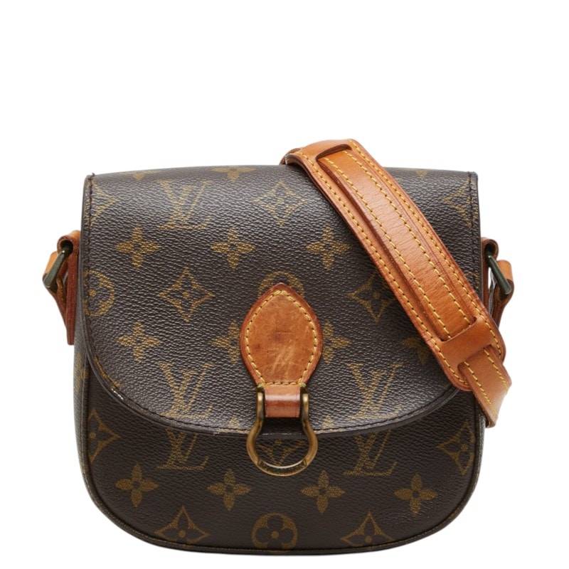 ルイ ヴィトン モノグラム ミニ サンクルー 斜め掛け ショルダーバッグ M51244 ブラウン PVC レザー レディース LOUIS VUITTON 中古